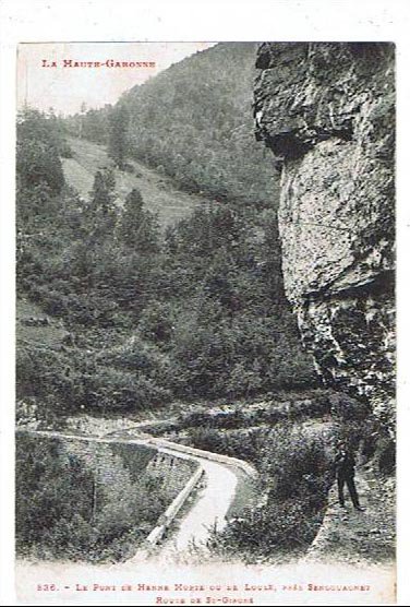 Photo ancienne du hameau de Henne-morte et du pont de loule